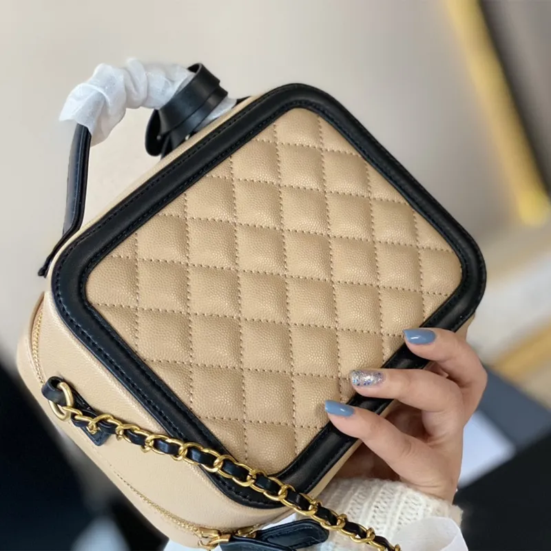 5A  Top Caviar Leather Shoulder Bag Luxury Brand Designer Ladies Diamond Lattice French Quilted Wallet Crossbody Cosmetic Bag Fashion Versatile Chain Handbag