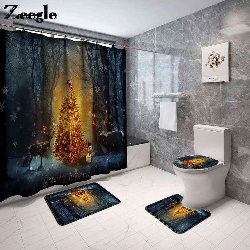 4pcs Bathroom Carpet Anti Slip Mat for Bathroom Toilet Carpet Set Combination Mat Water Absorbent Bath Mat