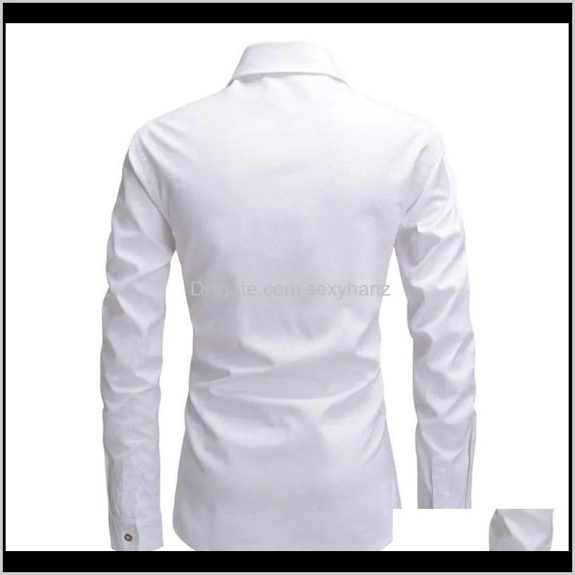 new fashion white shirts men 2019 long sleeve casual white formal shirt men slim fit wedding casual male clothing shirts1