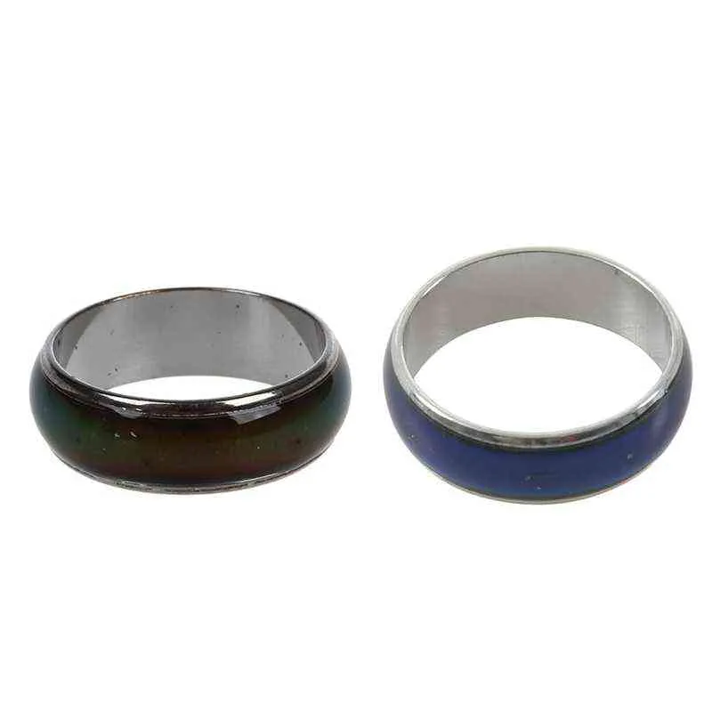 2 stks Emotie Gevoel Stemming Kleur Verwisselbare legering Ring US Maat 15.6mm 17.3mm G1125