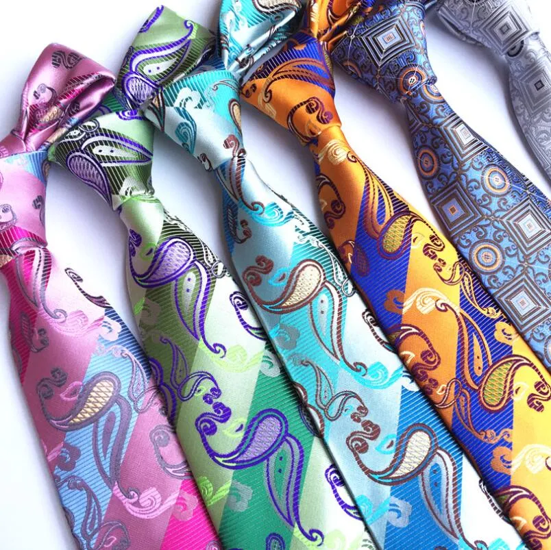 Мода аксессуары Новинка Мужская шея галстуки 8 см синий галстук для мужчин Пейсли флористический боути