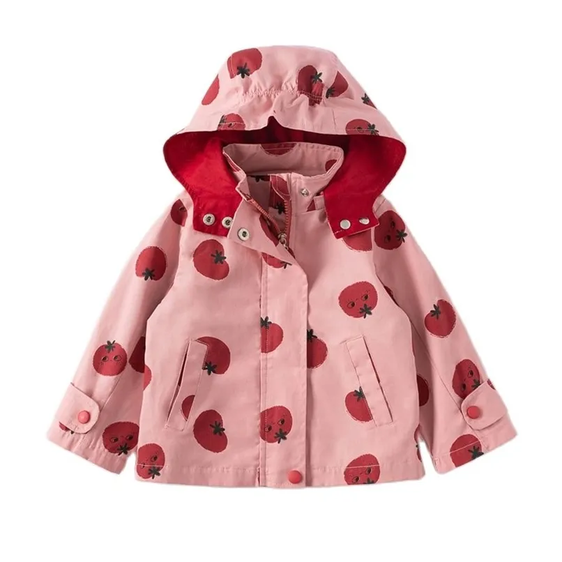 Girls Jacket Spring Girls Trench Coat Hooded Ruffled Jacket for Kids Baby Girls Clothes Children Autumn Coat Winter Jackets 211023