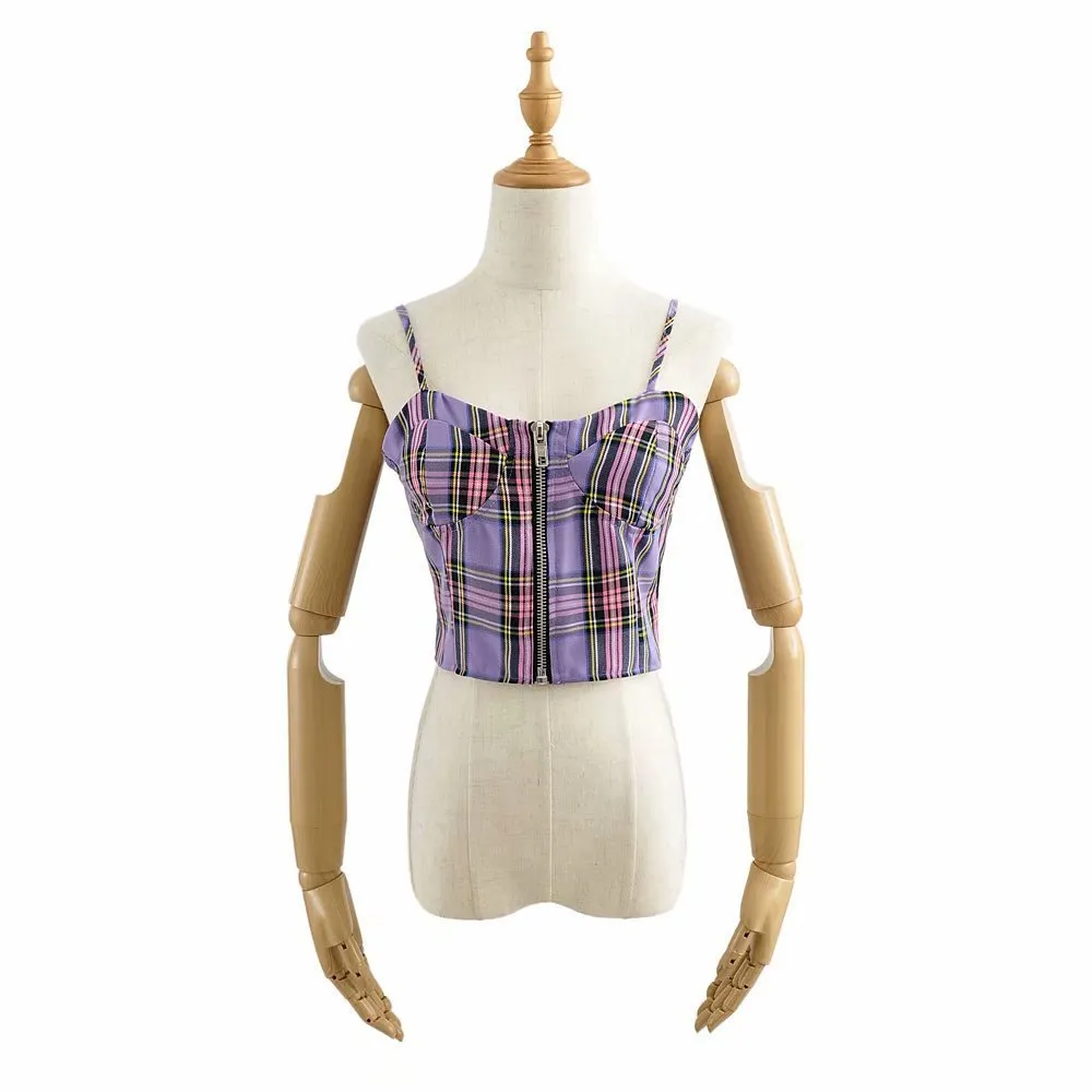 トップス Cherry Pattern Strap Top pale mauve / M herlipto Cherry Pattern Strap Top, Size M