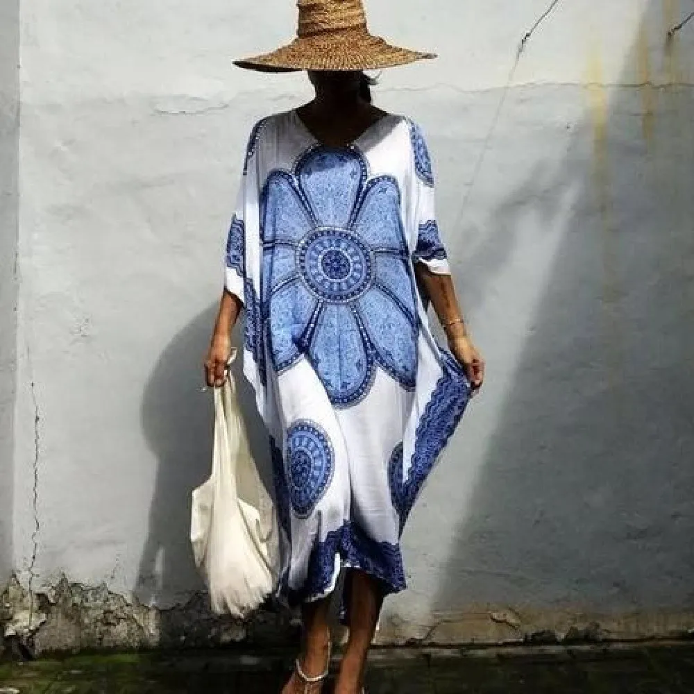 Abito da spiaggia Copricostume in cotone Robe de Plage Tunica da donna Sarong Costume da bagno lungo Pareo Copricostume #Q485 210420