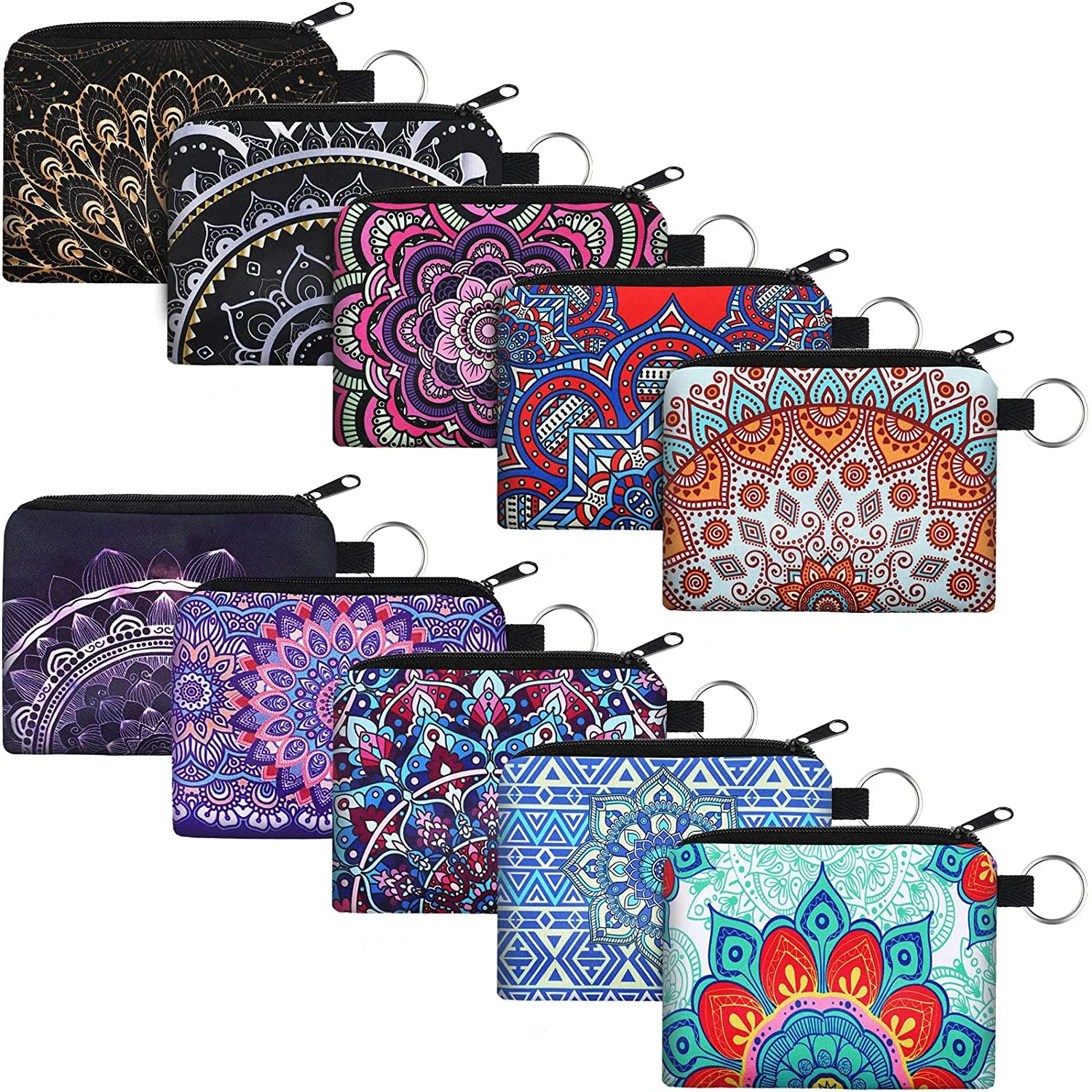 Mandala liten mynt boho byta handväska påse mini plånbok förvaring väska med dragkedja utsökt nuvarande för kvinnor tjejer