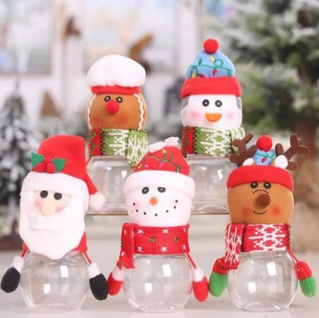 クリスマスキャンディボックスぶら下げ手の子供たちクリエイティブなギフトアイデア透明な子供プラスチック人形瓶収納ボトルサンタバッグ甘い新年ホームパーティーの装飾