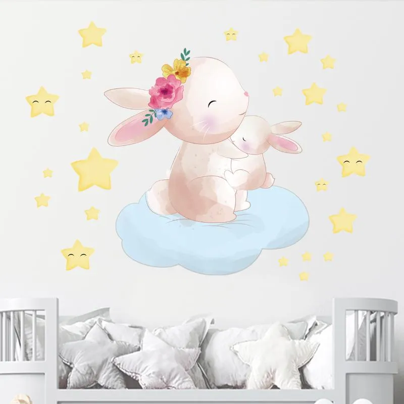 Stickers muraux mère et bébé pour chambre enfants chambre décor Art décoration de la maison décalcomanies amovibles