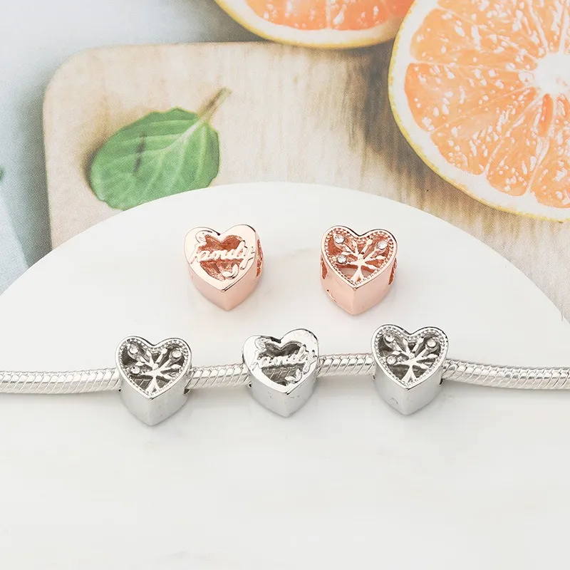 Fit Pandora Charm Bracelet European Silver Charms Beads Rose Gold Tree of Life Crystal DIY Snake Chain For Women Bangle Necklace Jewelry