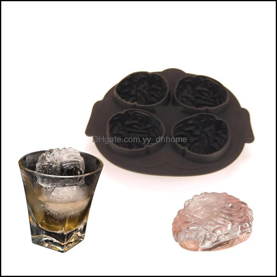Brain Silicone Ice Cube Tray Novelty Halloween Ice Lattice Mold Chocolate Molding Soap Mould Party Mold Cooking Tools JK1909XB