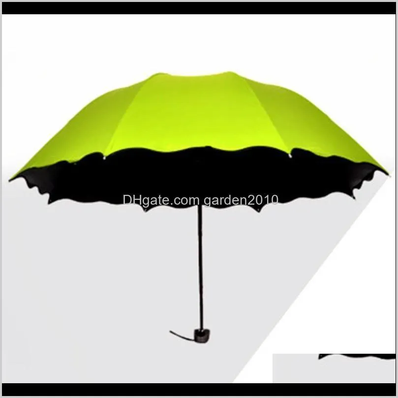 new sunscreen folding boutique umbrellas three fold water shower black plastic anti-uv princess sun umbrella sale