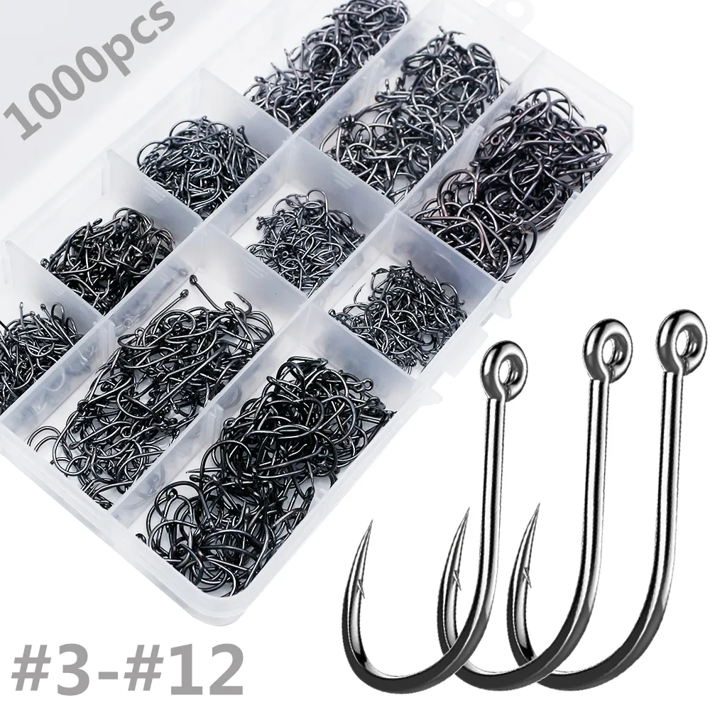 High Carbon Steel Barbed Circle Micro Fishing Hooks 300/For Carp