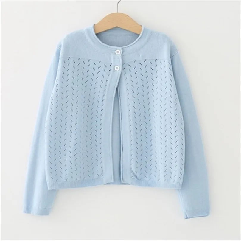 Dernier coton filles Cardigan vêtements d'extérieur enfants bleu manteau blanc haussement d'épaules pull enfants vêtements pour 2 3 4 5 6 10 11 ans 185032 211104