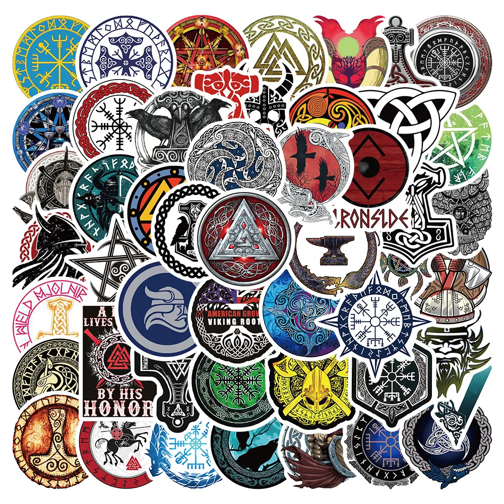 50 PCS Mixed No Repeating Graffiti skateboard Stickers Viking by this honor For Car Laptop Fridge Helmet Pad Bicycle Bike Motorcycle PS4 book Guitar Pvc Decal