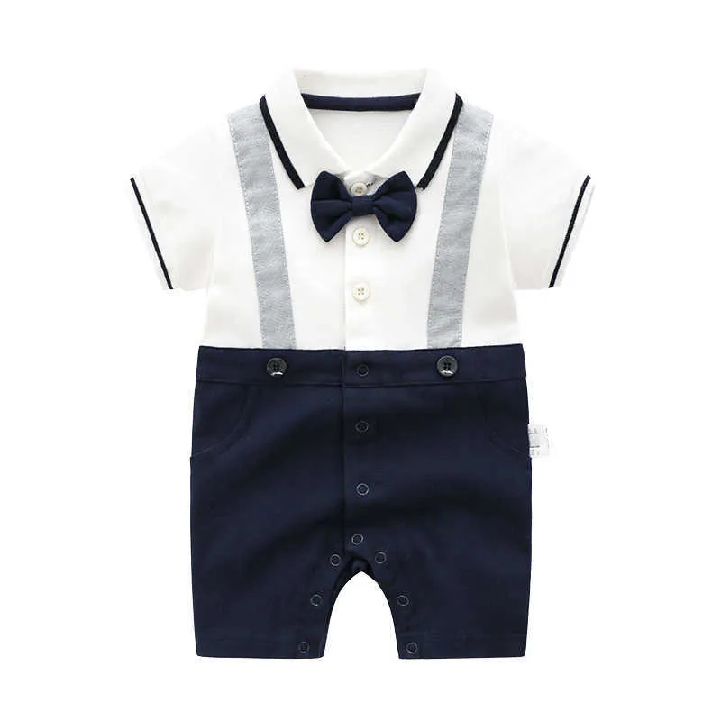 Baby Boy Gentleman Romper Onesie Newborn Infant Summer Korean Fashion