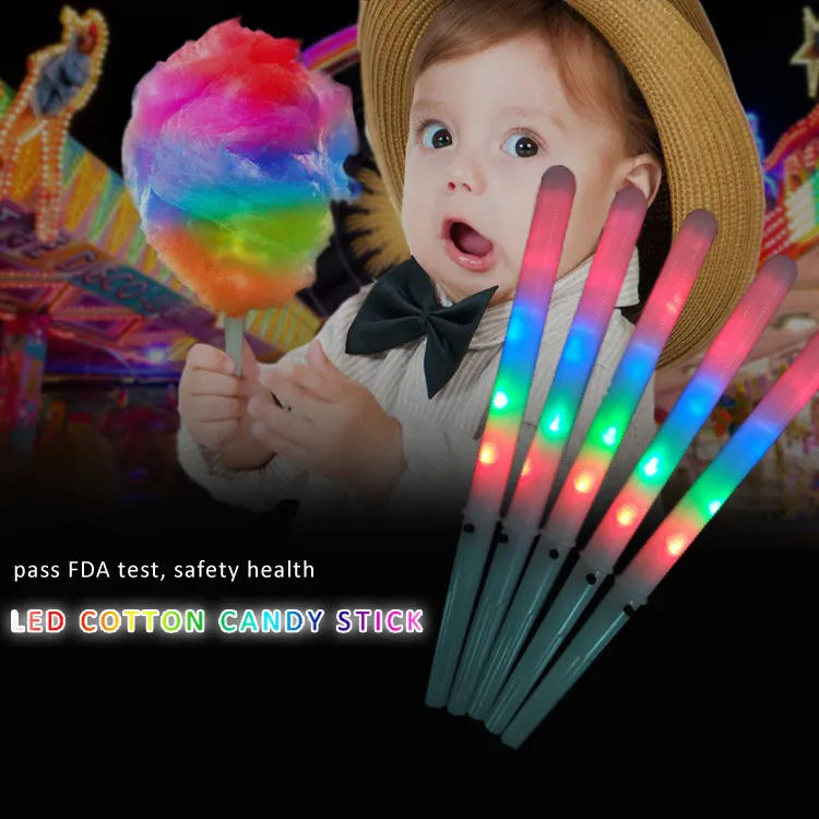 led bâton de guimauve lueur fête concert Noël lumineux bâton lumineux pour enfants coloré en plastique changeant de couleur club clignotant accessoires de joie lumineux