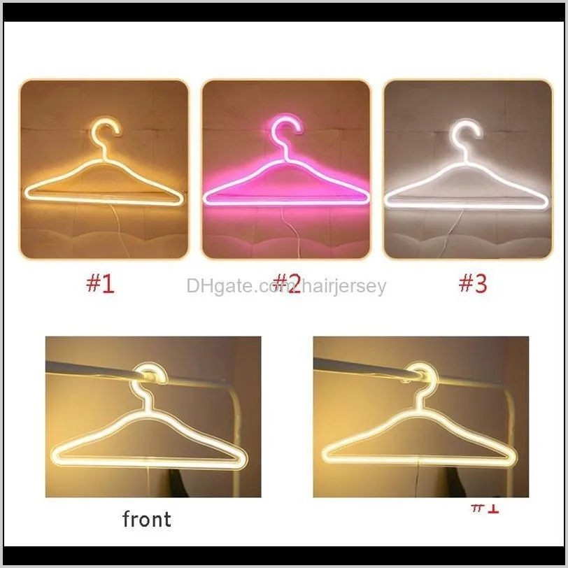 creative led clothes hanger neon light clothes hangers ins lamp proposal romantic wedding dress decorative clothes-rack 2021 new