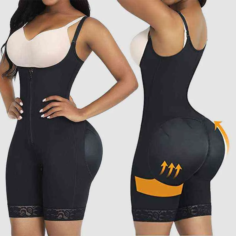 Body donna body shaper vita trainer coscia più sottile pancia corsetto butt lifter fascia pancia plus size modellante intimo slip 211112
