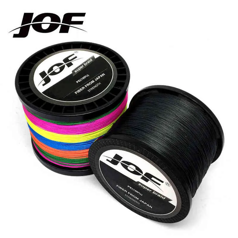 2PC JOF 300M 500M 1000M 8 Strands 4 Strands 10-80LB PE Braided Fishing Wire Multifilament Super Strong Fishing Line Japan Multicolor W220307