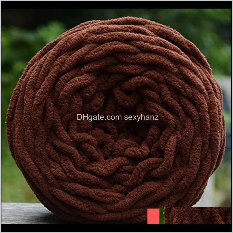 diy hot soft knitting chunky towelling wool ball skein scarf yarn pure color cute 100g #804651