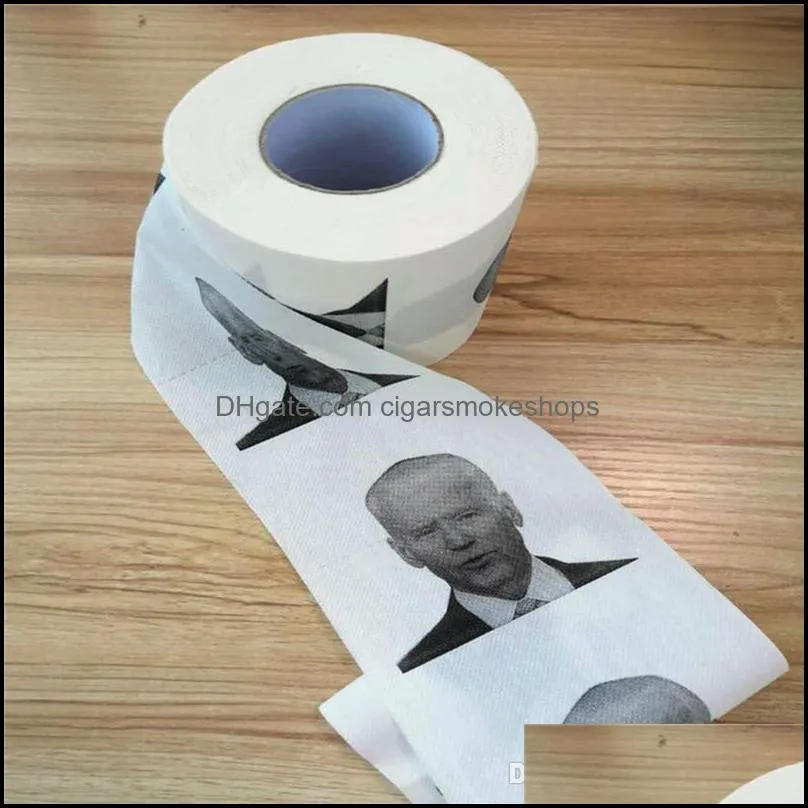 Novelty Joe Biden Toilet Paper Napkins Roll Funny Humour Gag Gifts Kitchen Bathroom Wood Pulp Tissue Printed Toilets Papers Napkin DBC