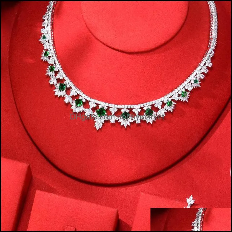 Earrings & Necklace GODKI Trendy 4PCS Luxury Square Statement Jewelry Set For Women Wedding Cubic Zircon CZ African Dubai Bridal