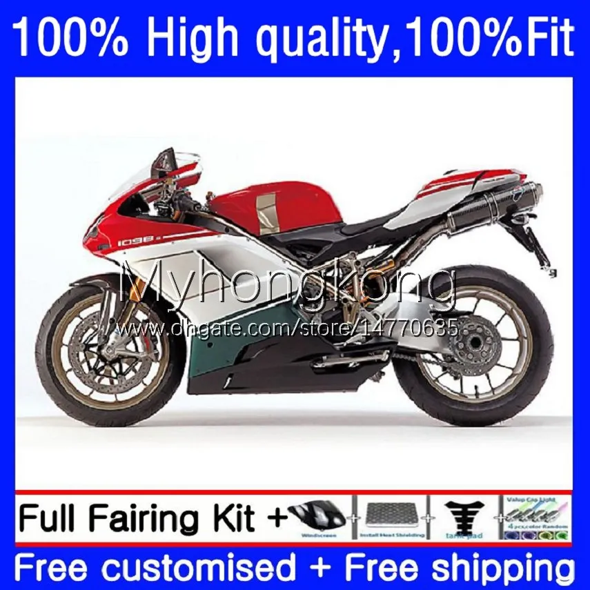 Ducati 1198R 848 1098 1198 S R 2007 2008 2009 2010 2011 2012 Vücut 14NO.64 848R 1098R 07-12 848s 1098s 1198s 07 08 09 10 11 12 OEM Fairing Kırmızı Yeşil Beyaz