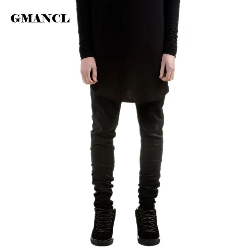 Mode Hommes Noir Skinny Jeans Pantalons Hi-Street Hip Hop swag hommes Denim Joggers pantalon Célèbre Marque Designer Hommes Pantalons 211108