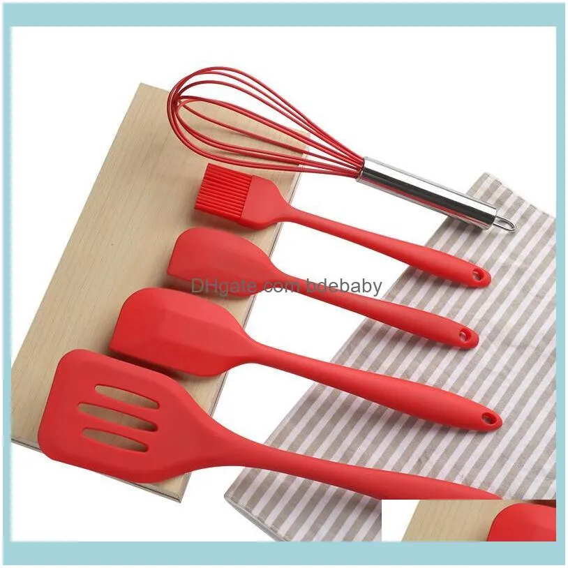 Cookware Sets Silicone Kitchenware Non-stick Cookware Silicone Cooking Tool Sets Egg Beater Spatula Oil Brush Kitchen Tools Utensils