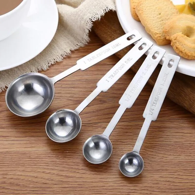 Stainless Steel Measuring Spoon Tea Cooking Baking Measure Scoop Cup Kitchen Coffee Tools DH8623