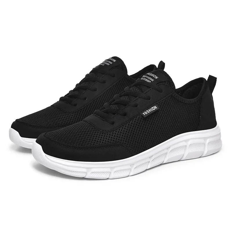 High Quality Men's shoes breathable mesh black white grey lightweight men sports leisure nets sneakers trainers fashion outdoor jogging walking