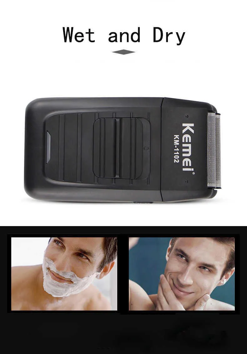 Kemei KM-1102 Rechargeable Cordless Shaver for Men Twin Blade Reciprocating Beard Razor Face Care Multifunction Strong Trimmer Barber (17)