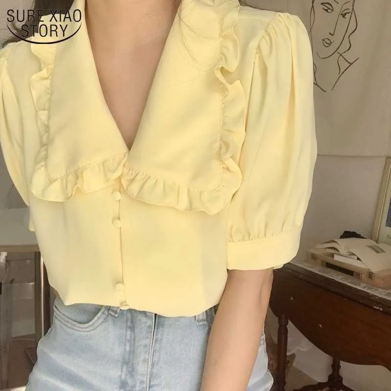 yellow peter pan collar shirt womens