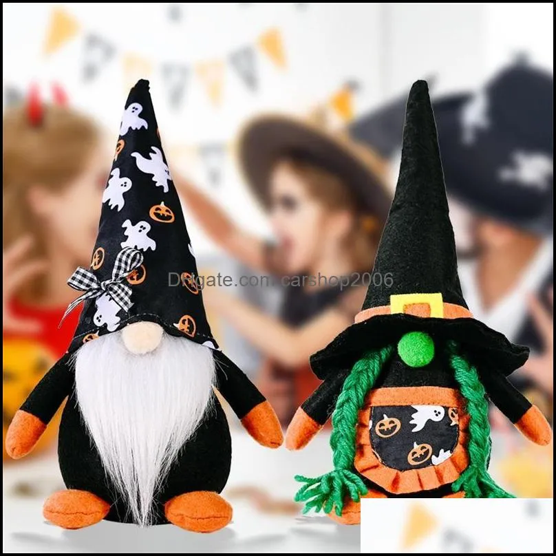 Halloween Party Plush Dolls Faceless Gnomes Rudolph Pumpkin Hat 23cm Doll Toy Girl Boy Favorite Gift White Beard HWA8227