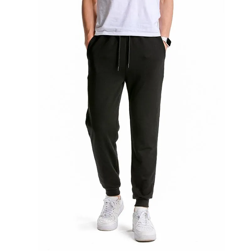 Men's Pants S-3XL Joggers Sweatpants With Drawstring Elastic Waist Plain Color Jogger Men Streetwear Ankle Length Cuffed Trousers XXXL