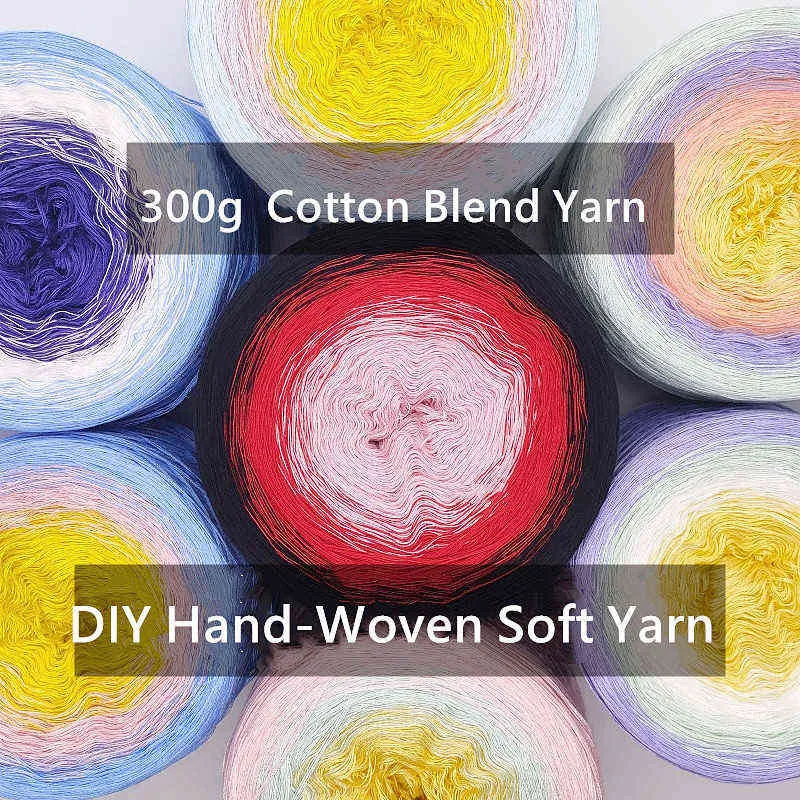 Rainbow Gradient Mohair Blend Yarn Winter Crochet Soft Yarn Line