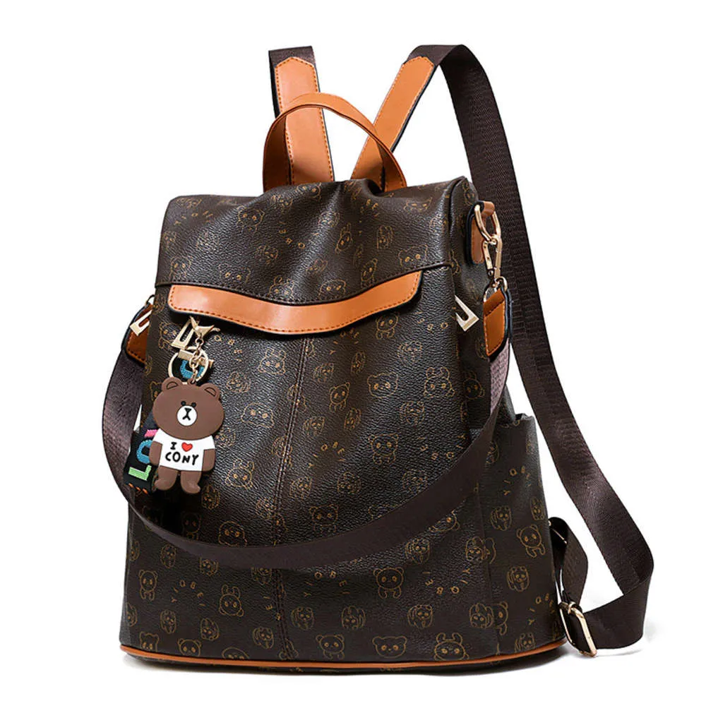Women\'s PU Leather Anti-theft Backpack with Letter Pattern, Large Capacity ALTOSY Soft Leather Backpack Purse For Women Anti-theft  main image 4