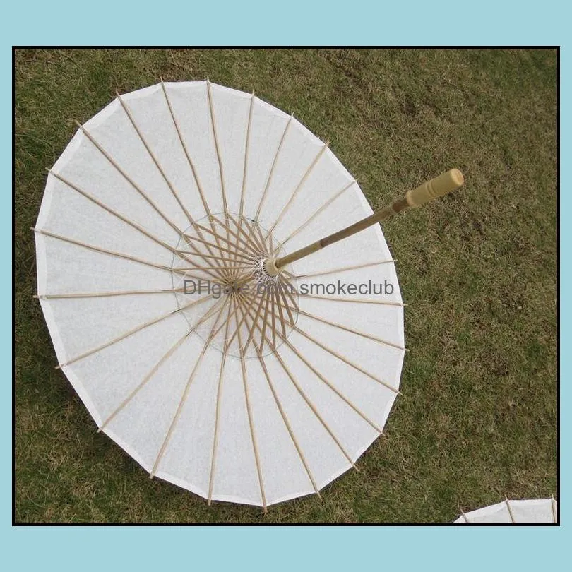 New White paper parasols DIY painting umbrellas Chinese craft umbrella Bridal wedding parasol 5 sizes available Long handle Drop