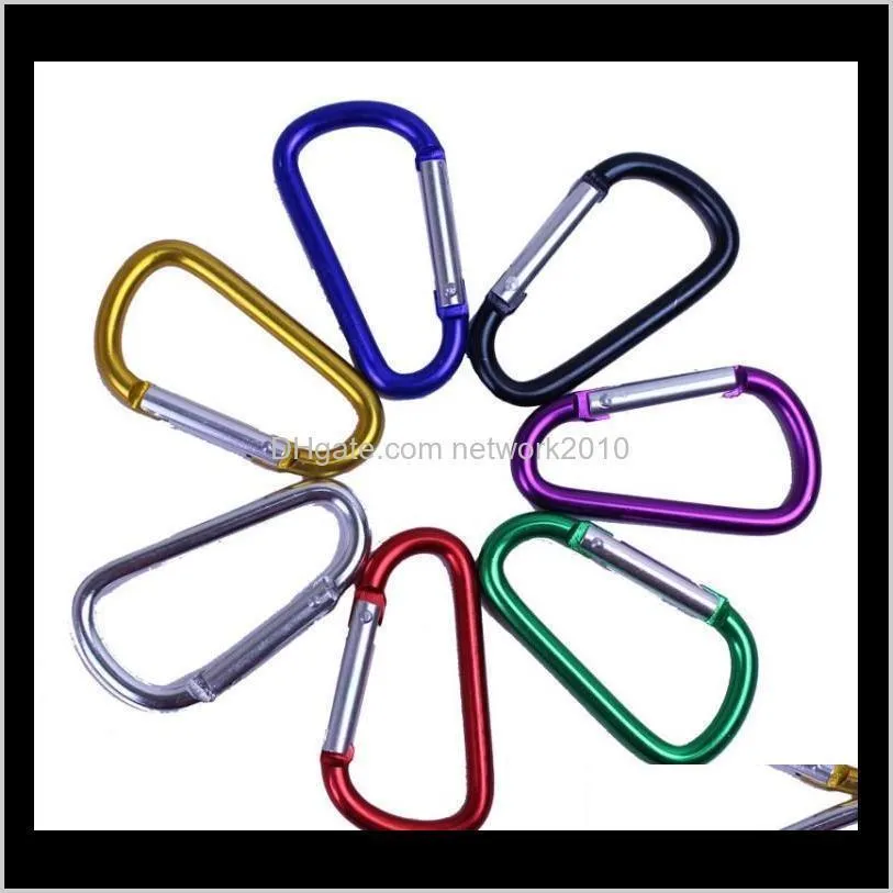 carabiner ring keyrings key chains outdoor sports camp snap clip hook keychain hiking aluminum metal convenient hiking camping 