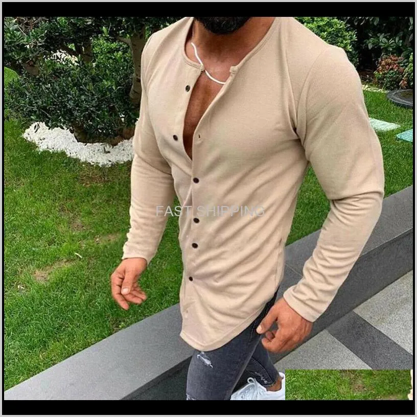 Mens Casual Fashion Slim Fit Button