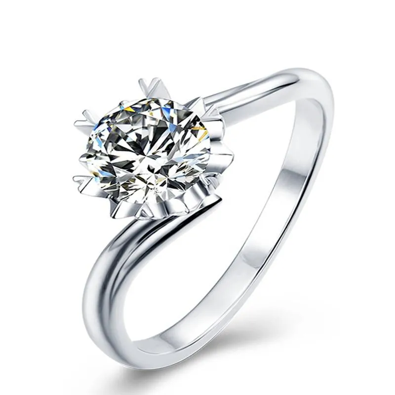 Cluster Rings Gem's Ballet 1.0ct Engagement Moissanite Ring Bruiloft Vinger voor Dames Zilveren Sieraden 925 Sterling Drop