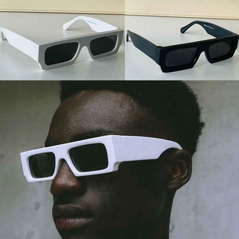 Erkekler gözlükler güneş gözlüğü omri006 tasarımcı moda lüks dikdörtgen kalın çerçeve retro tarzı ayna bacakları ok Erkek Kadın Tatil Gözlükleri OW40008U 40008
