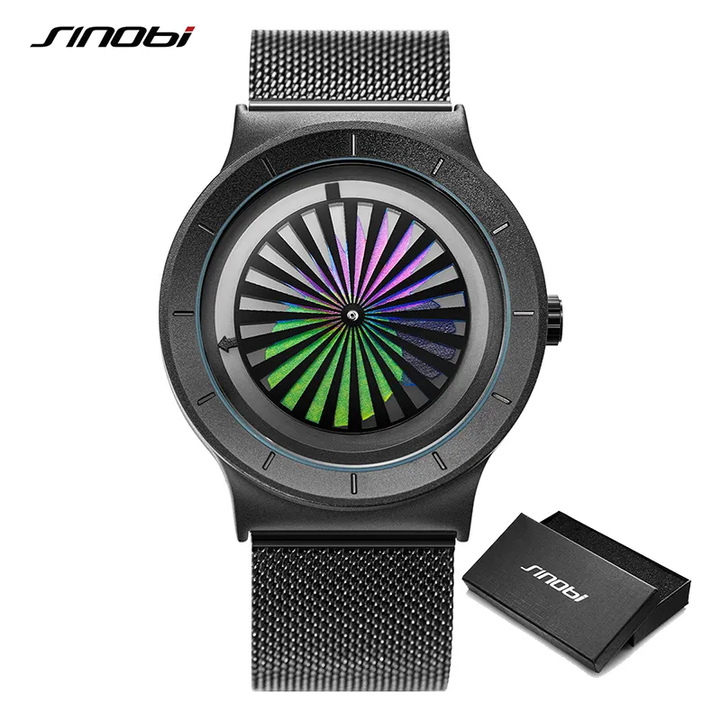 Sinobi marca design criativo homens relógios moda inteligente colorido luxo esportes impermeável homem quartzo relógio de pulso reloj hombre x0524