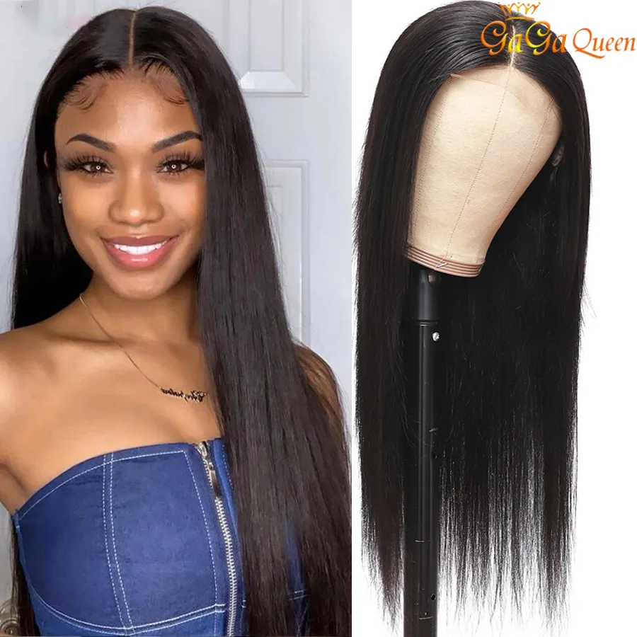 Straight Human Hair Wigs Glueless 4x4 Lace frontal Wig Brazilian Straight Hair Wigs Pre Plucked Lace Closure Wigs