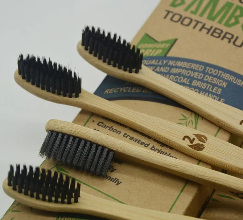 Bamboo Toothbrush Set: Soft Toothbrushes with Bamboo Handles for Adults ...