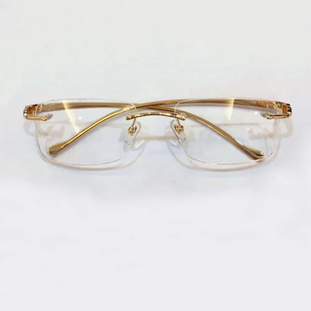Save Big on Bulk Gold Rimless Glasses Frames 0061 Gold Rimless Eyeglasses  Frame Clear Lens Optical Glasses Frames Fashion Sunglasses Frames For Men 