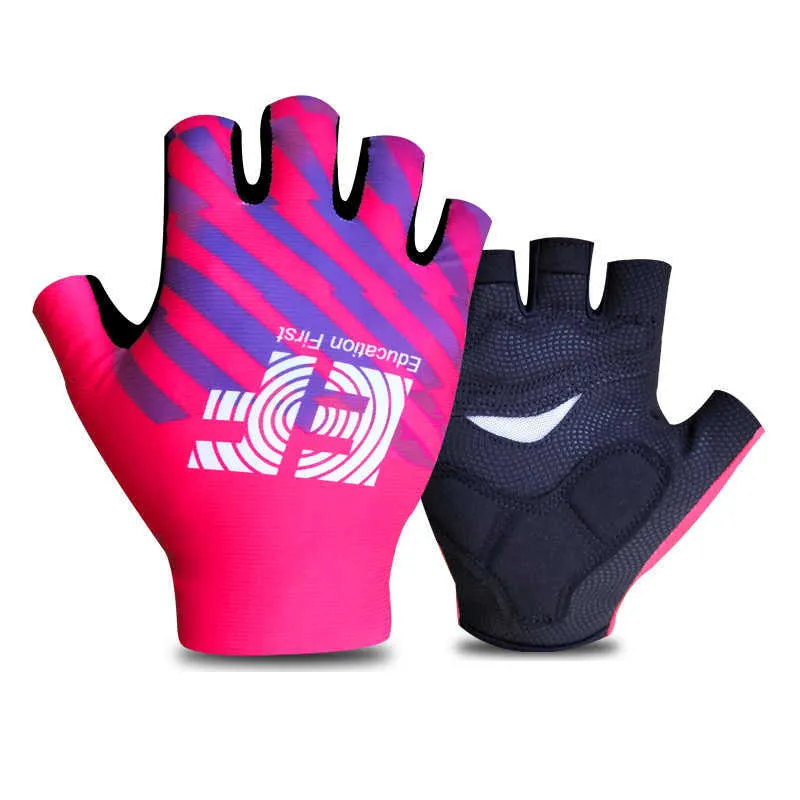 Nieuwe EF Half Vinger Cyclg Handschoenen Guantes Ciclismo Ademend Sport Bike Glove Professionele Racing Fietshandschoenen H1022