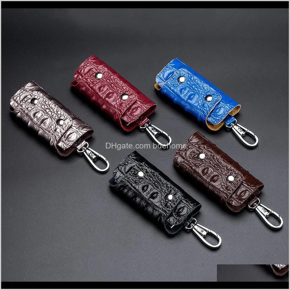 genuine leather men key wallet male car key bag keys holder crocodile pattern key case large capacity organizer small wallets