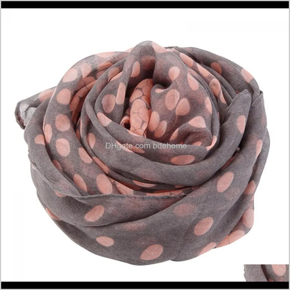 1pc lovely fashion women soft cotton lady comfortable long neck large scarf shawl voile stole dot warm scarves gift hot