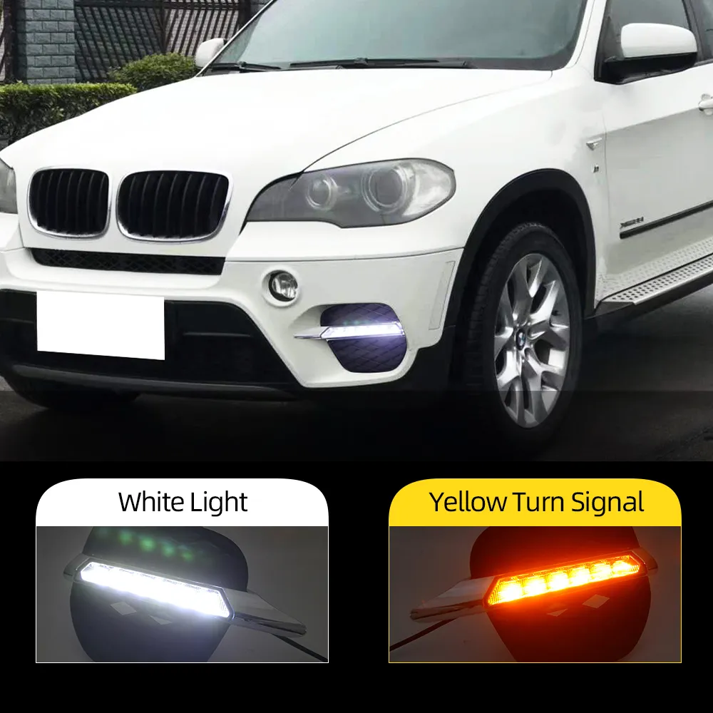 2 sztuk dla BMW X5 E70 2012 2013 2013 LED DRL Dnia Światła do jazdy dziennej Daylight Curry Signal Lamp Light Light