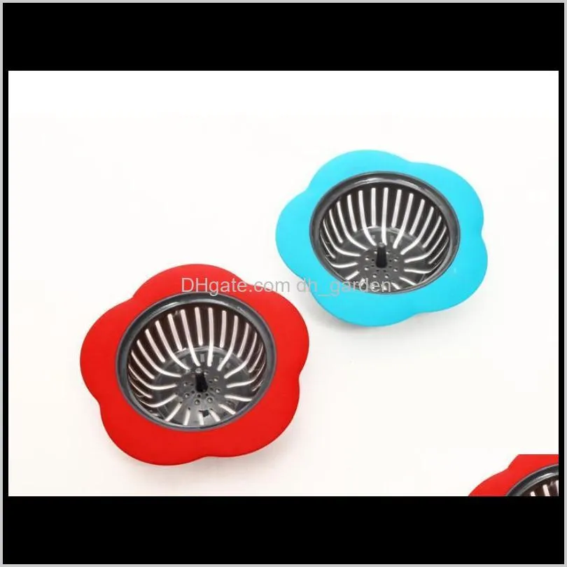 silicone kitchen sink strainer flower shaped shower sink drains cover sink colander sewer hair filter kitchen accessories sn2110